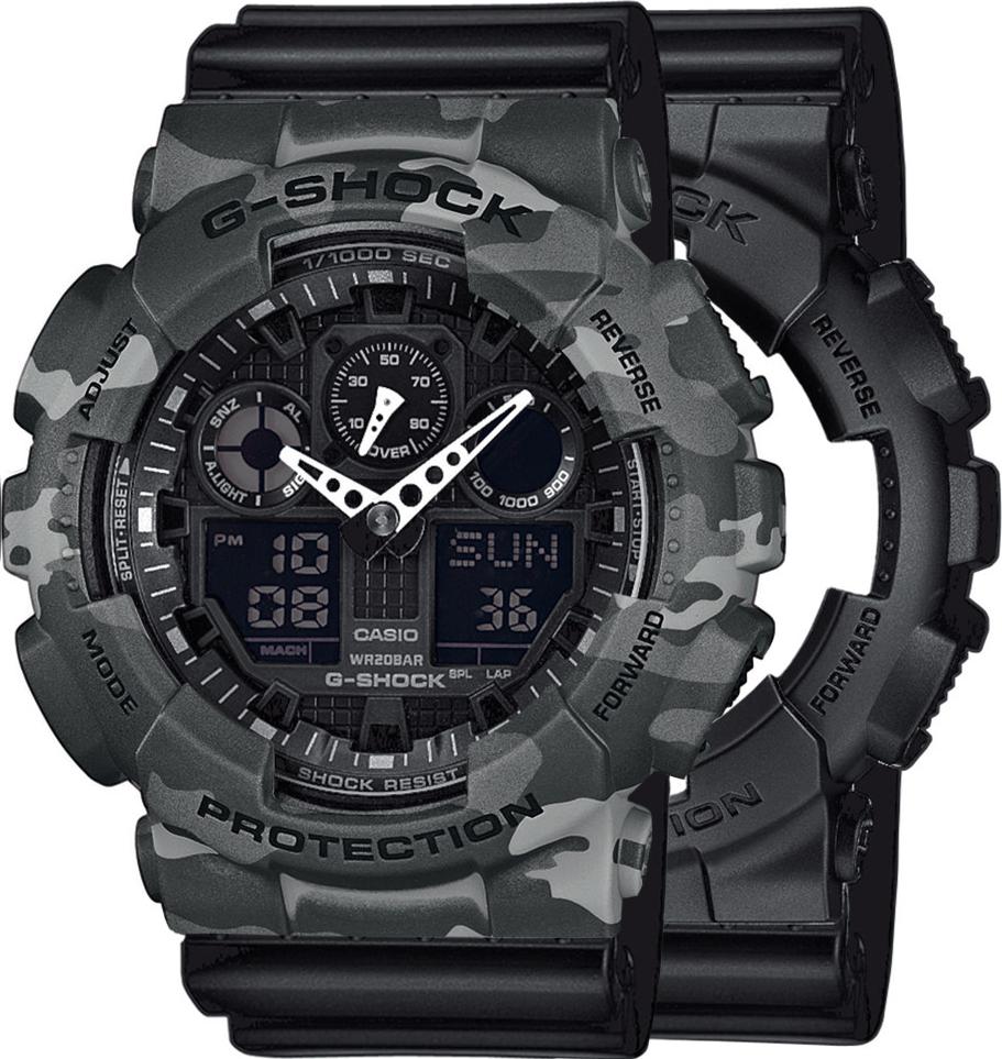 Zegarek Casio G-Shock SET GA-100-1A1ER + BEZEL 10507071 + PASEK 10553868 20BAR