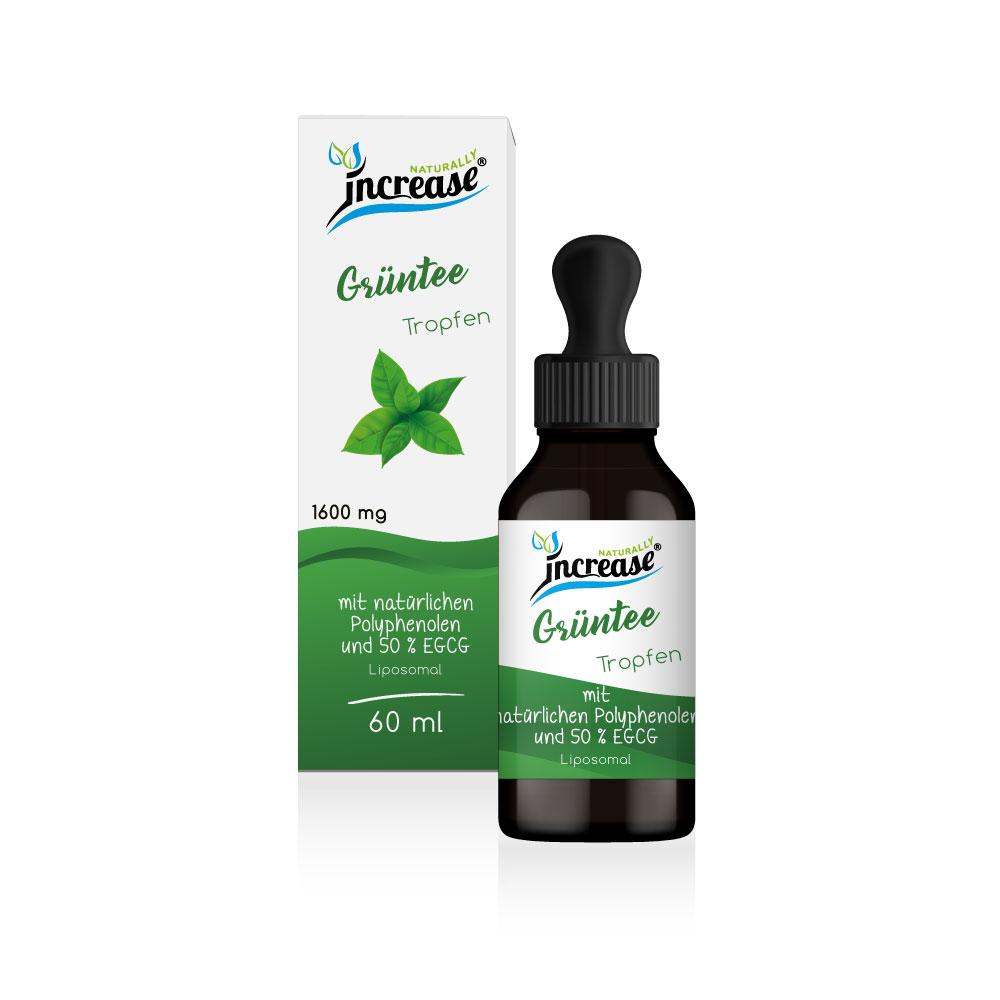 Increase Liposomale Grüntee / Green Tea Tropfen hochdosiert - (48.000mg Grüntee pro Packung) 1600mg Grüntee pro Tagesdosis davon 800 mg EGCG