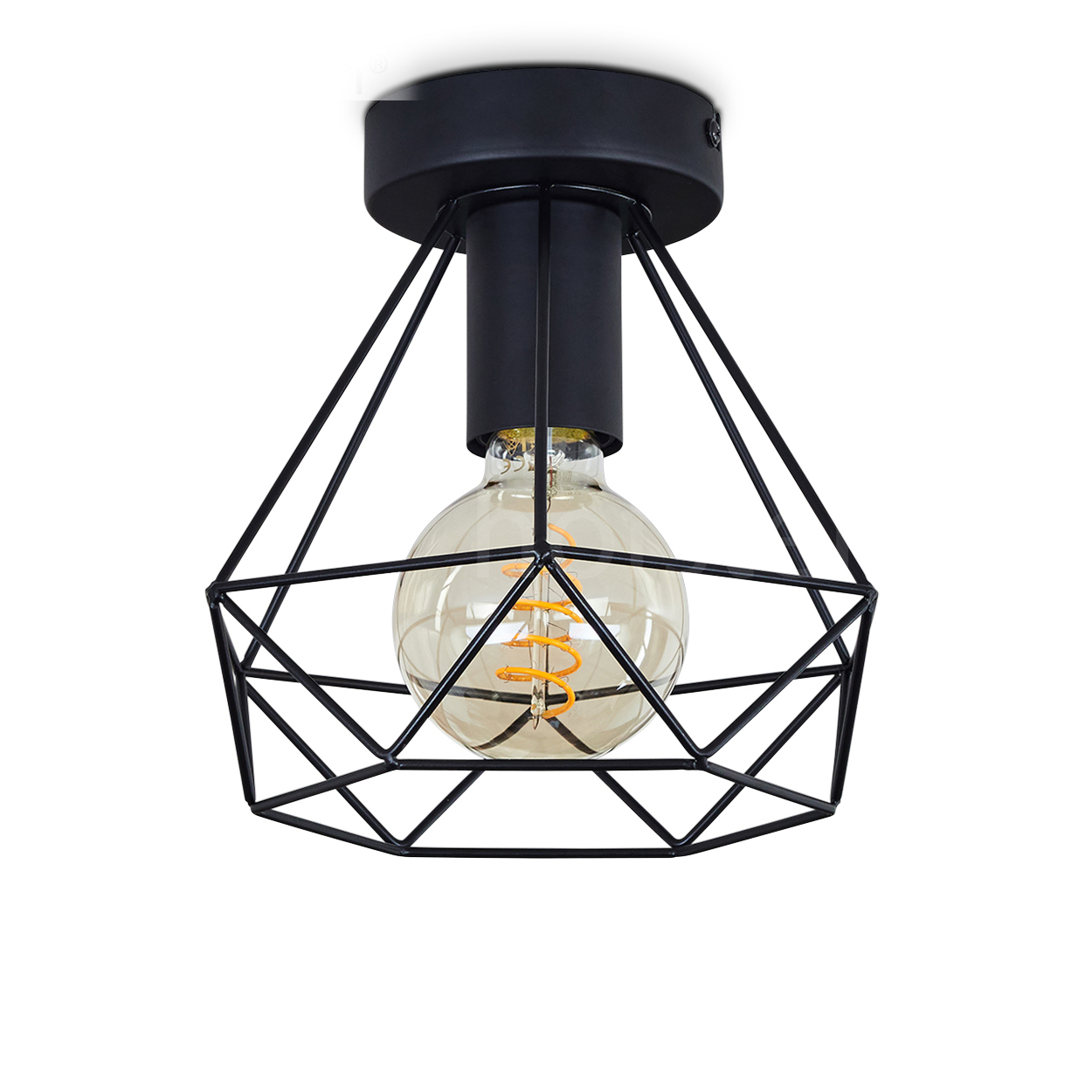 hofstein Ozieri »Ozieri« 1-flammige Deckenlampe aus Metall in Schwarz H3526187