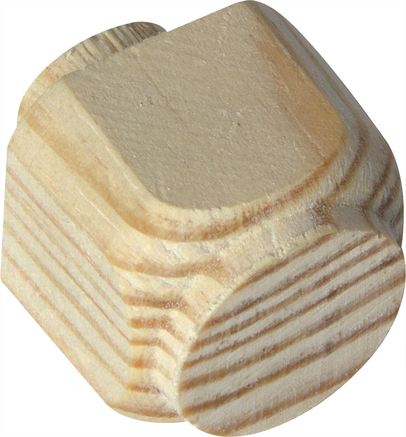 Alles im Griff Holz Ziernagel 25x25mm, Zapfen ø 15mm - Deko Ziernagel aus Holz, Kiefer roh - 100 Stück 394252508