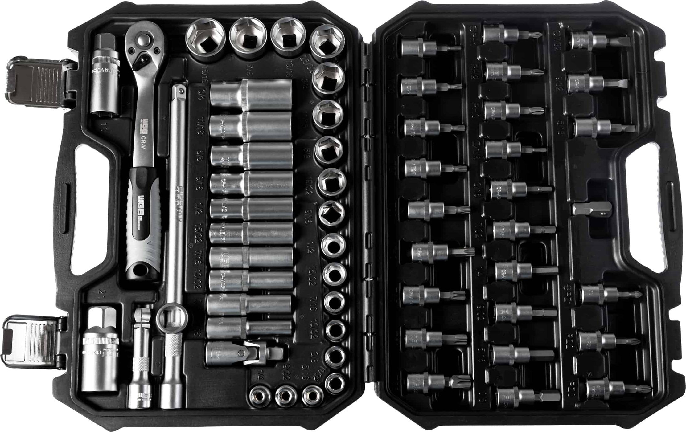 WGB Steckschlüsselsatz 61-tlg, 10mm 3/8" S2-Stahl für präzise Arbeiten