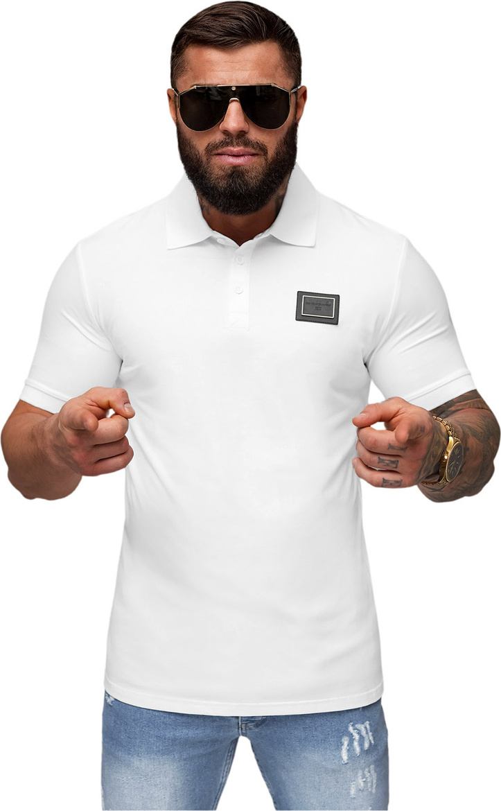 Herren Poloshirt Weiß OZONEE NB/MT3124 M