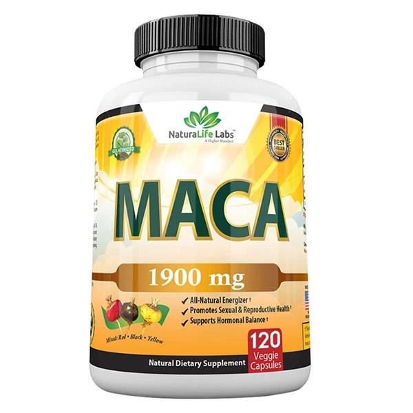 NaturaLife Labs Organic Maca Root 1900 mg (120 Kapseln) Nahrungsergänzungsmittel, Energie, Ausdauer, Kraft, Stärke, sexuelle Gesundheit, Männergesundheit, Libido