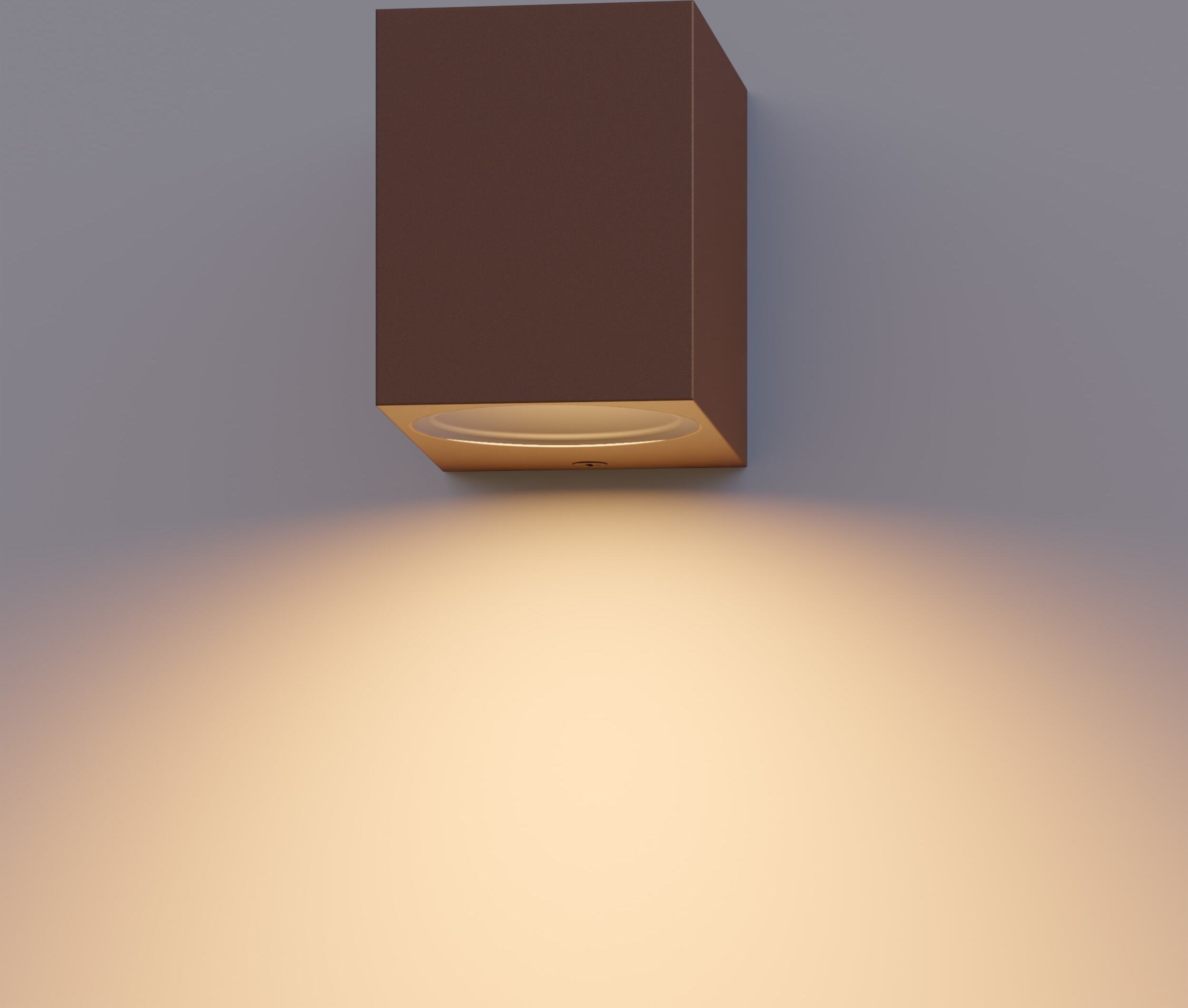 Calex Sanremo Wandleuchte, für Außen & Innen, GU10 Fassung, Rechteck, LED Downlight, wasserdicht, ohne Leuchtmittel, Rostfarbe 4301000400