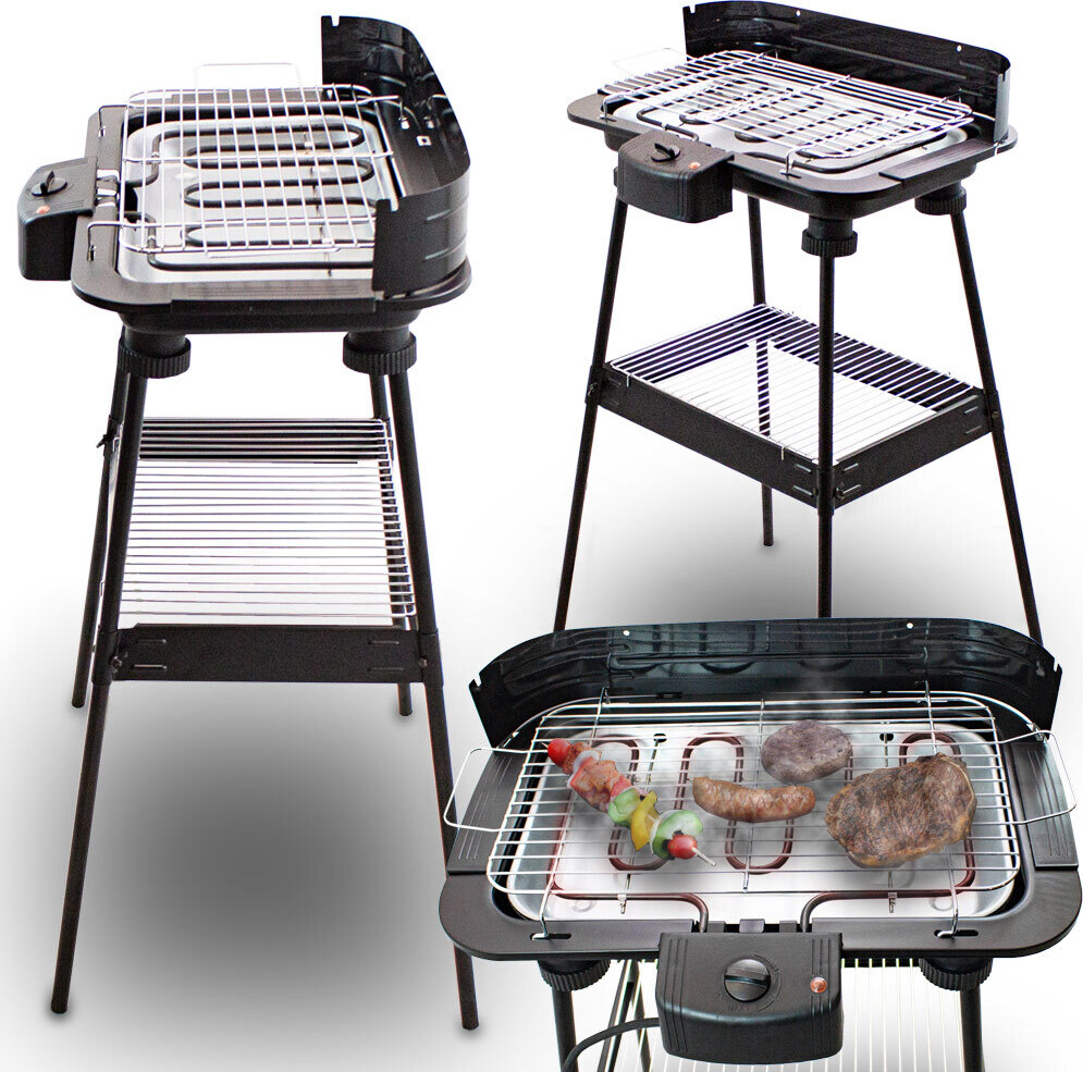 Bituxx Elektrischer Standgrill Balkongrill Gartengrill Elektrogrill 2200 Watt MS-12930