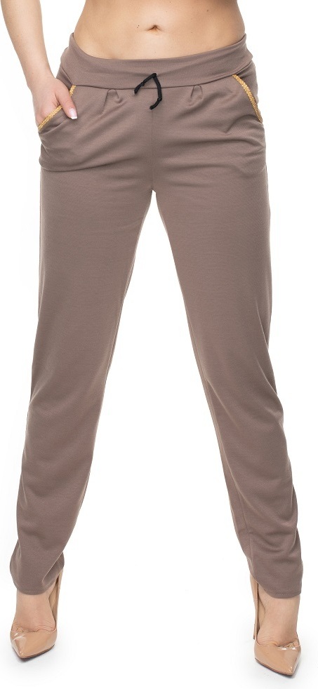 PeeKaBoo Hose Freizeithose mit Goldbesatz an Taschen cappuccino M 0101