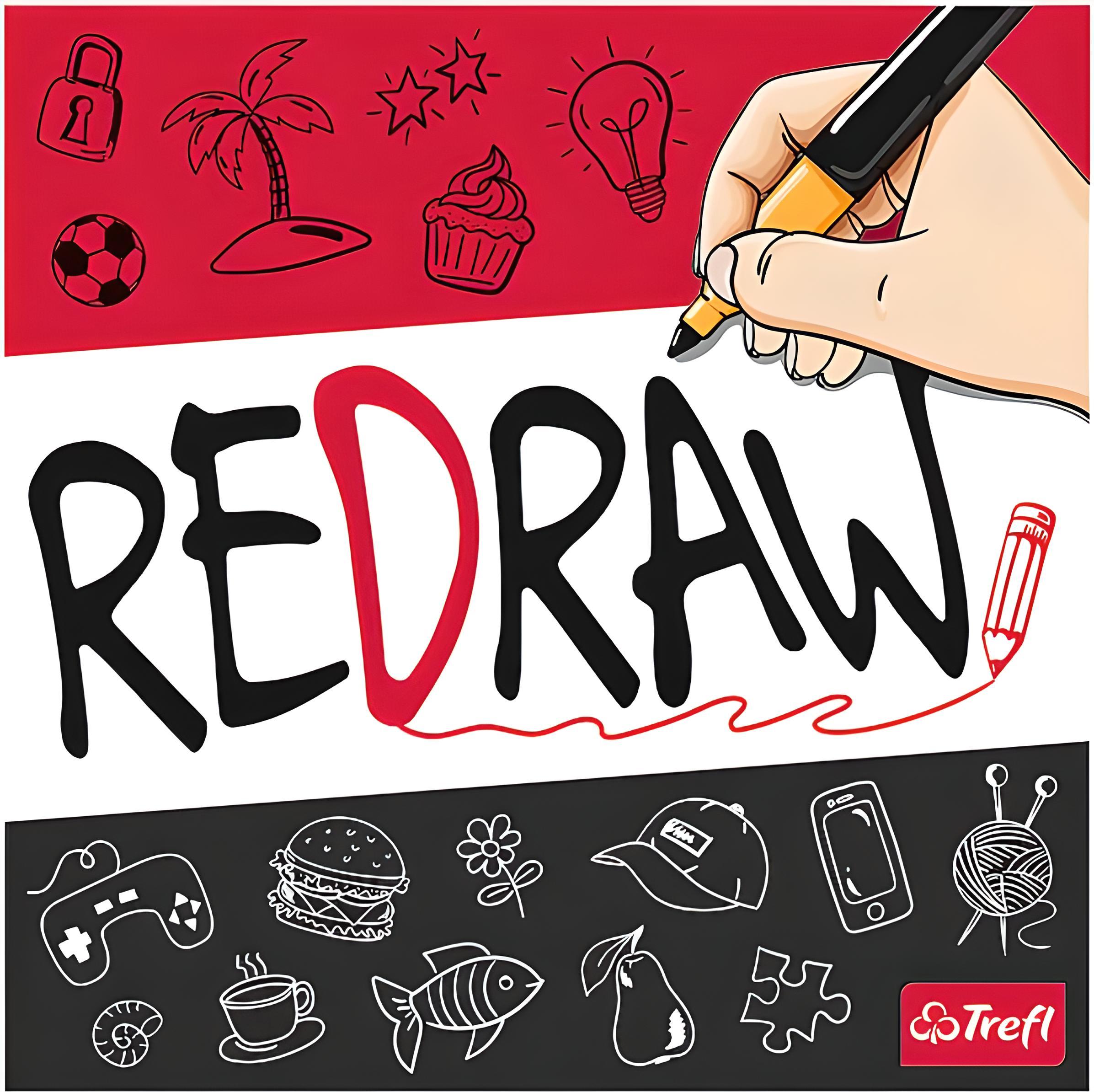 TREFL Redraw Partyspiel für 3-8 Spieler, ca. 20 Min, keine Zeichenkenntnisse nötig, EN/DE 02409