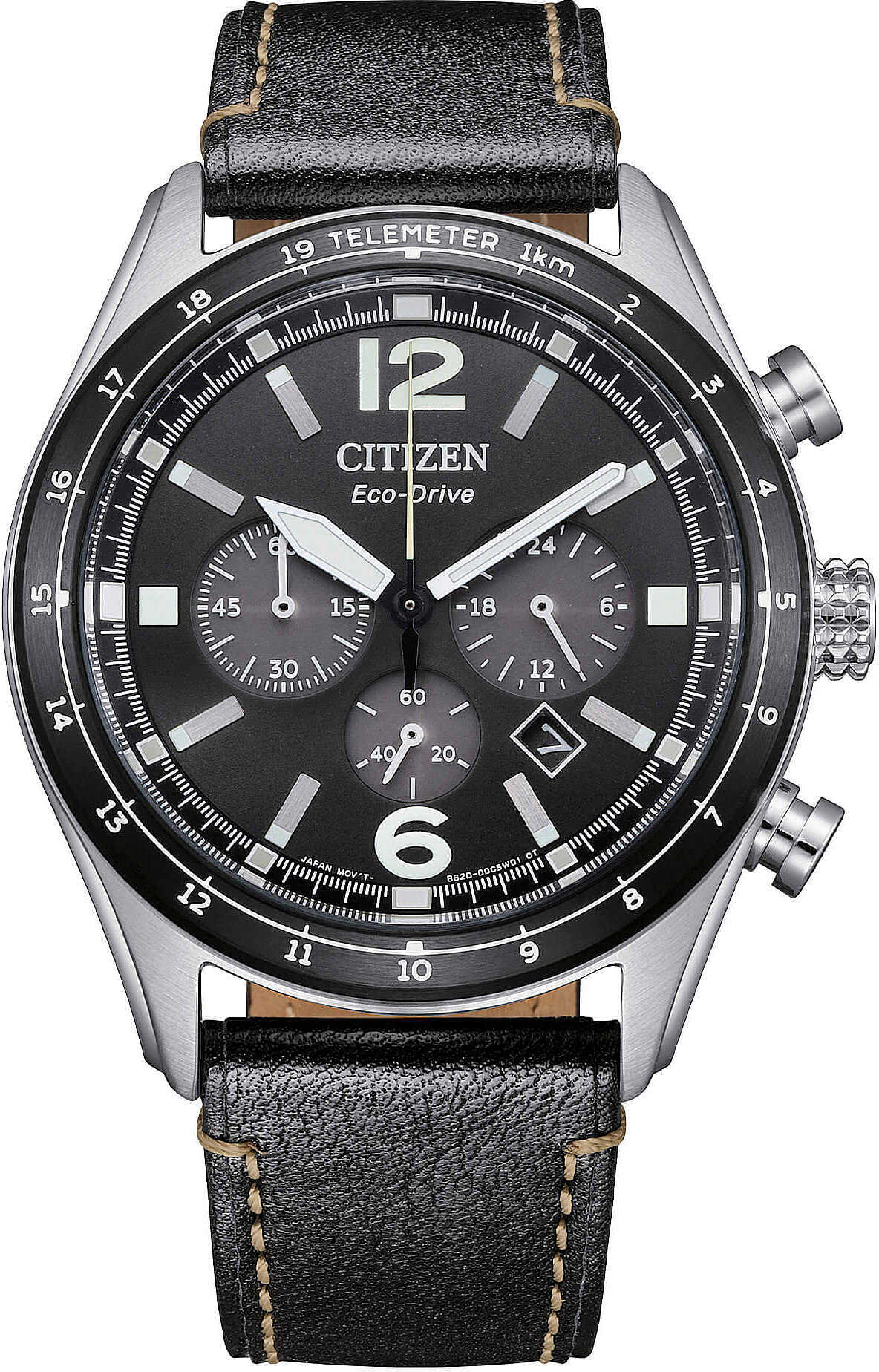 Chronograph Citizen Schwarz Mit Schraube Kollektion Aviator - mann
