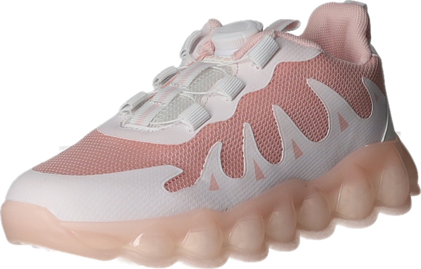 Sneakers Kinder-Mädchen-Sneaker-Slipper-Klettschuh Pink-Weiß, Farbe:rot, EU Größe:33 K22980-PI