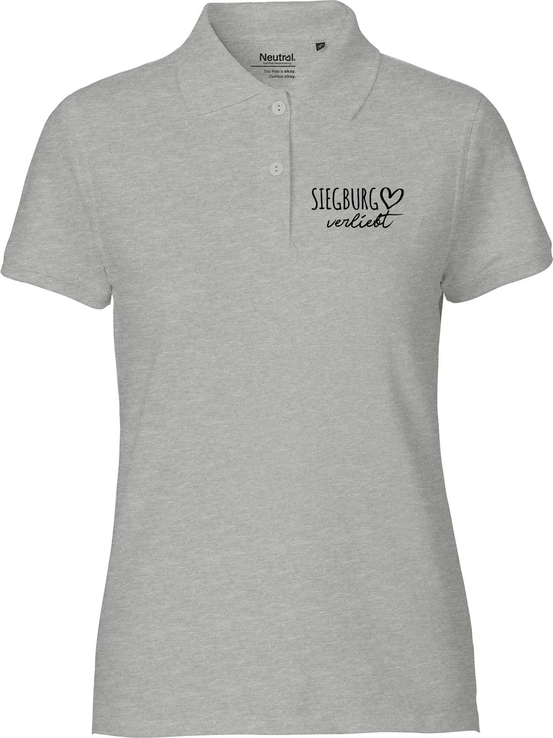 Hellweg Druckerei Huuraa Frauen Poloshirt Siegburg verliebt Geschenk Größe M Sport Grey Bio Baumwolle Fairtrade Siegburg Mode 5346DP-M-SGREY
