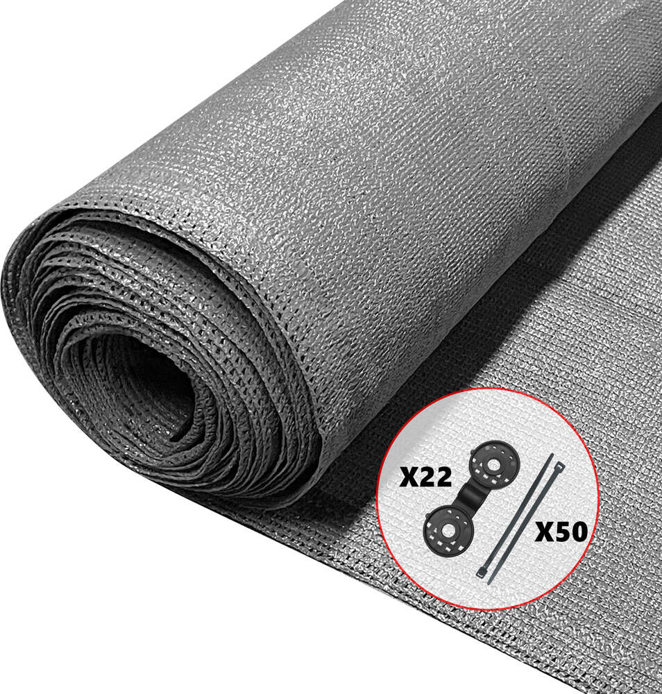 VOUNOT® Zaunblende 1×10m, Sichtschutz Zaun 150 g/m² HDPE Schattiernetz, Grau VOUNOT® Zaunblende 1x10m