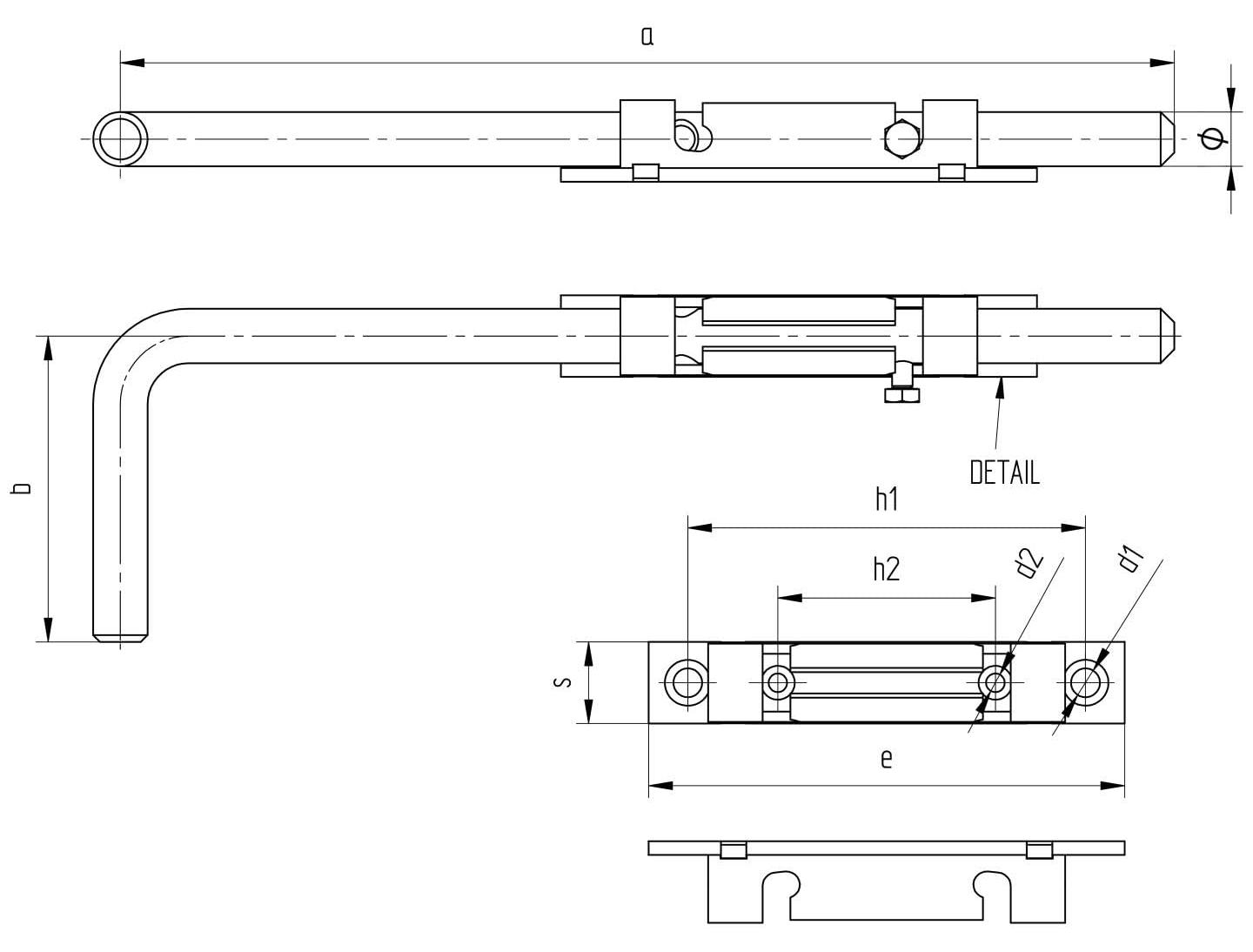 Innbee Stangenriegel verzinkt 500mm Stahl Torriegel Sicherheitsriegel