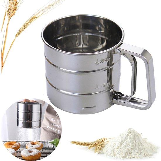 OEM Handmatige RVS Zeefbeker mit Handgriff - für Mehl, Puderzucker & Kakaopulver - 15*9.5*10.5cm - Silber 2026