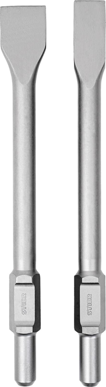 STIER SDS-HEX Flachmeißel Set, 35/50 x 410 mm, für Abbruchhammer, vielseitig einsetzbar, guter Materialabtrag, Stahl 905199