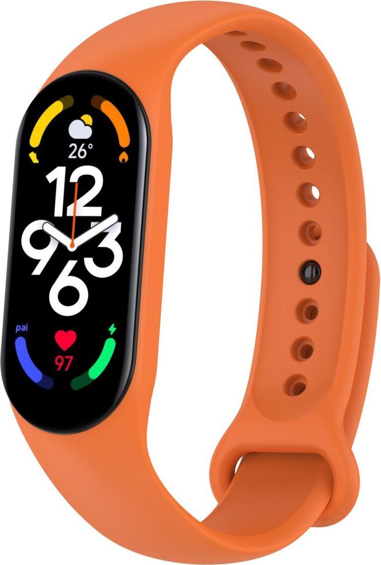 Športový náhradný remienok pre Xiaomi Mi Band 5 7 6 NFC Amazfit Band 5 Loop Silicone, farba: svetlo oranžová
