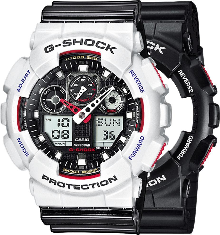 Hodinky Casio G-Shock SET GA-100-1A4ER + BEZEL 10347600 + BAND 10378391 20BAR