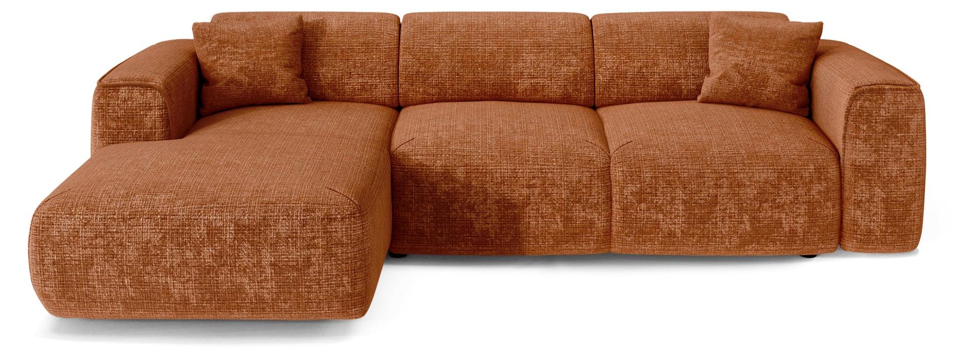 Sia Home Eck-Schlafsofa (links) YUMA Geprägter Samt Terrakotta 283cm