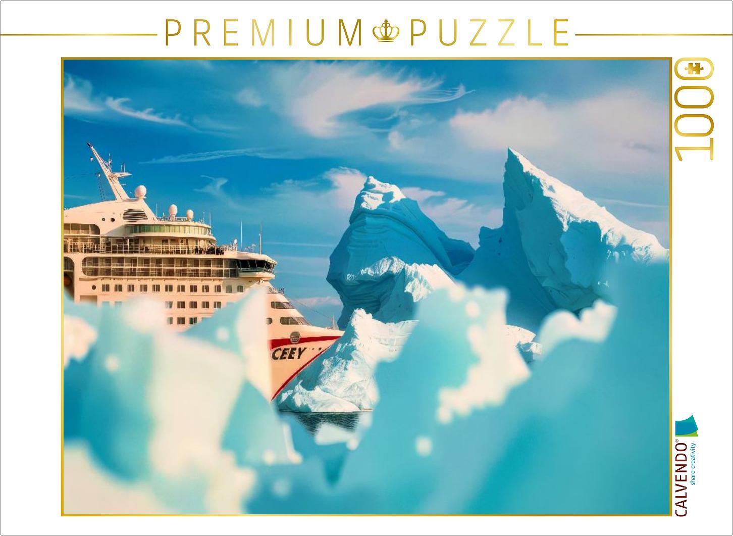 CALVENDO Puzzle Mit den Kids zu den Eisriesen, Grönland ahoi. | 1000 Teile Lege-Größe 64x48cm Foto-Puzzle für glückliche Stunden