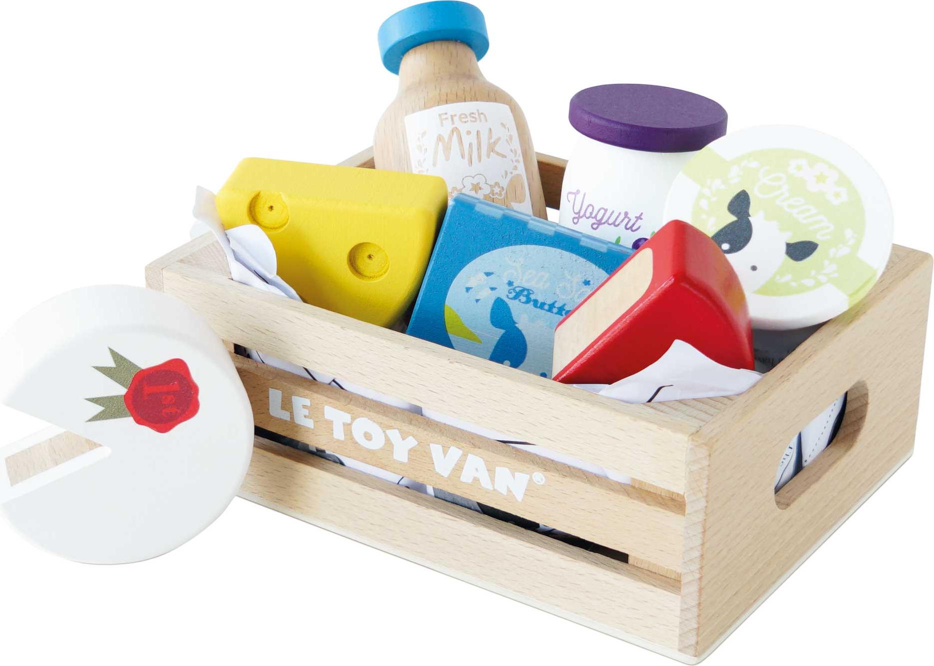 Le Toy Van Holzspielzeug Kiste Käse und Milchprodukte100% nachhaltig 410TV185