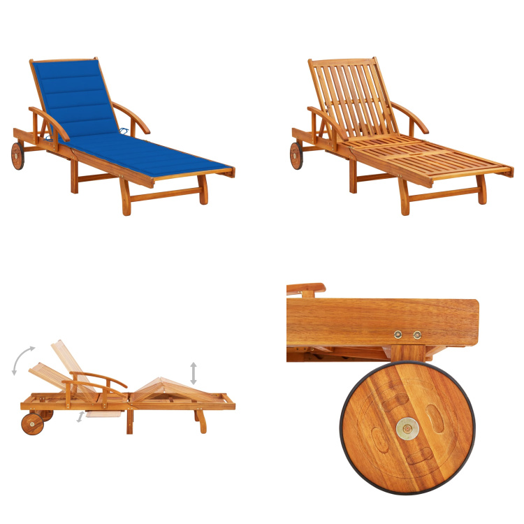 vidaXL Lehátko s opierkou Akáciové masívne drevo - Lehátko - Lehátka - Drevené ležadlo - Drevené ležadlá