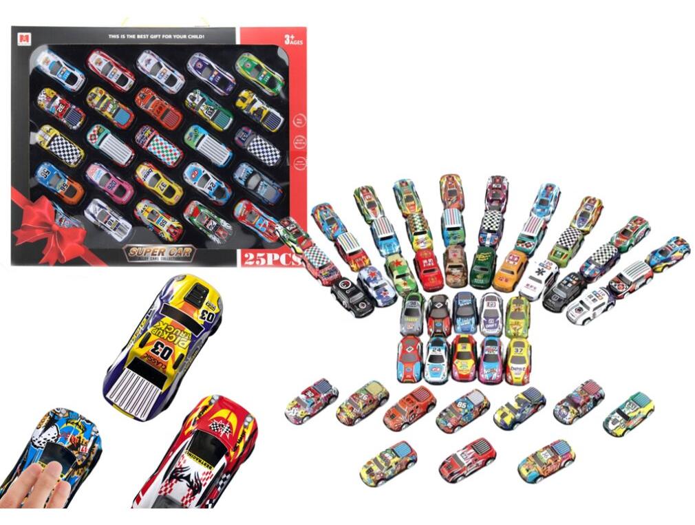 Leantoys Set Autofedern Autos mit Antrieb bunt 25-teilig