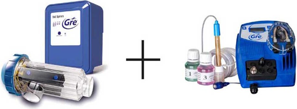 Gre Salt Clorinator Electrolysis And Ph Controp Up To 100 M3 Pools Blue One Size SCGPH100