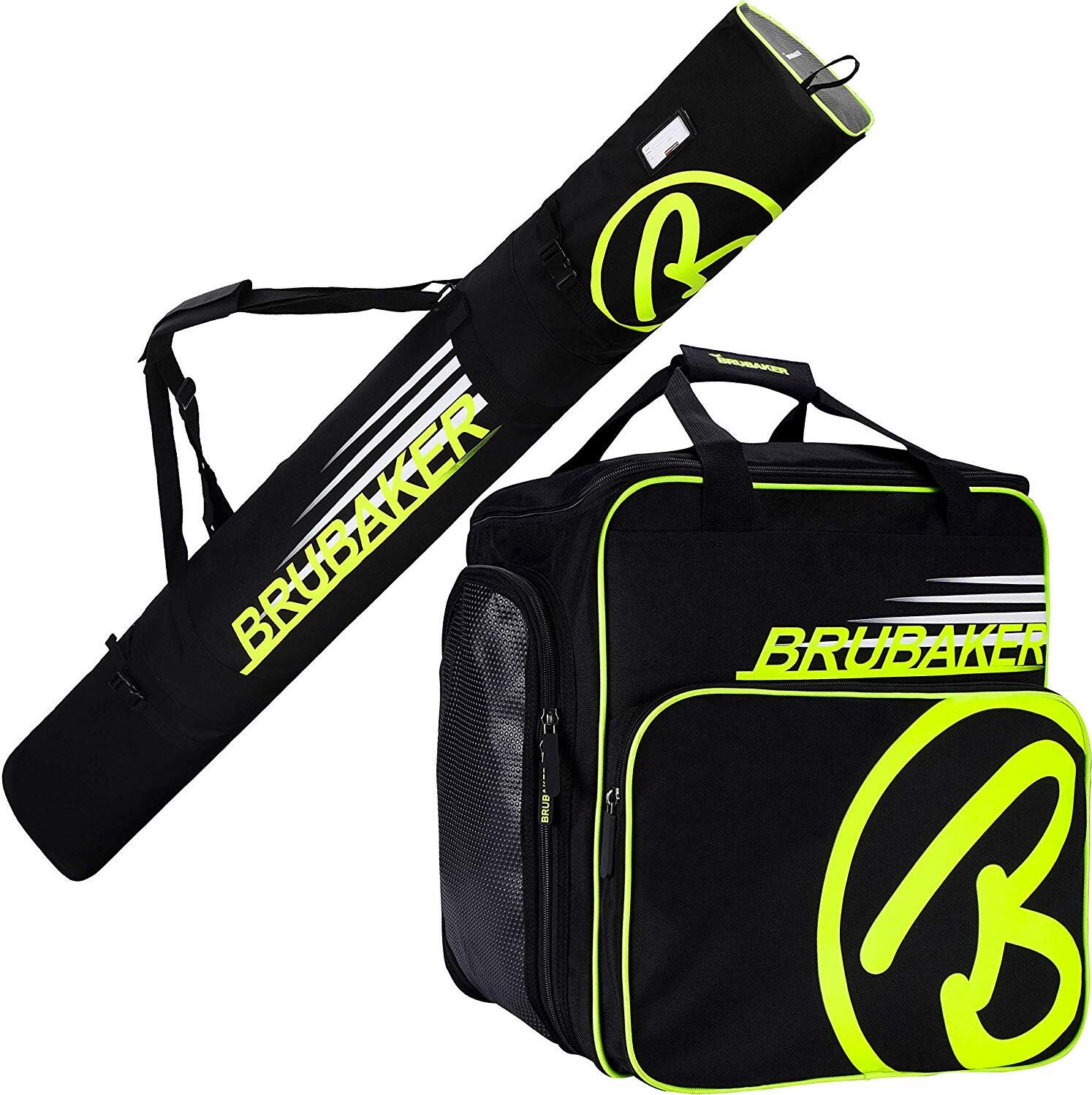 Borsa Da Sci Brubaker Carver PRO Grenoble 170 Cm – Imbottita E Con Cerniera, Bianco/Oro – Perfetta Per Carving E Racing