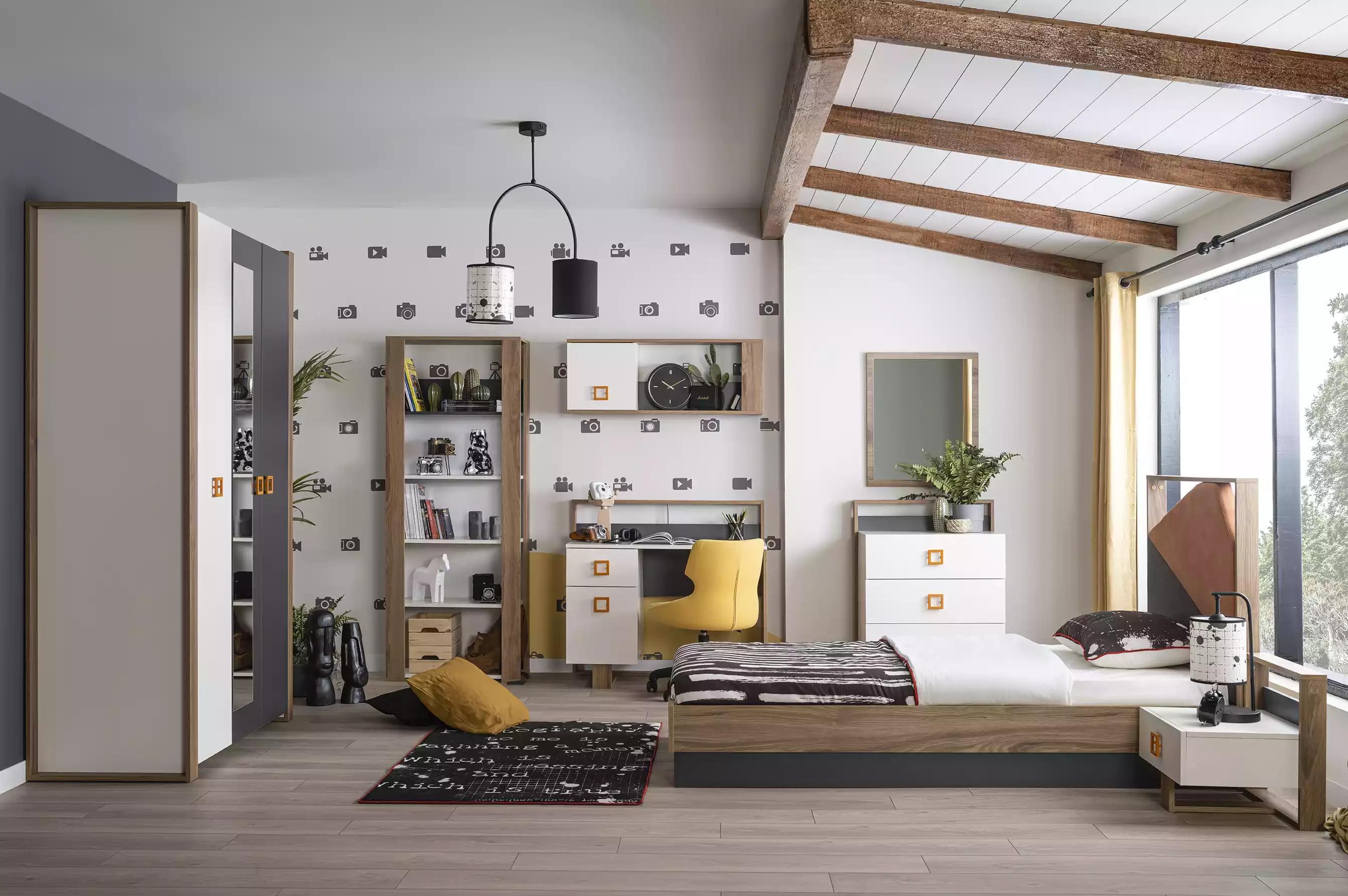 Garnitur Kinderbett Kindermöbel Kinderzimmer Bett Holz Grau Set 9tlg