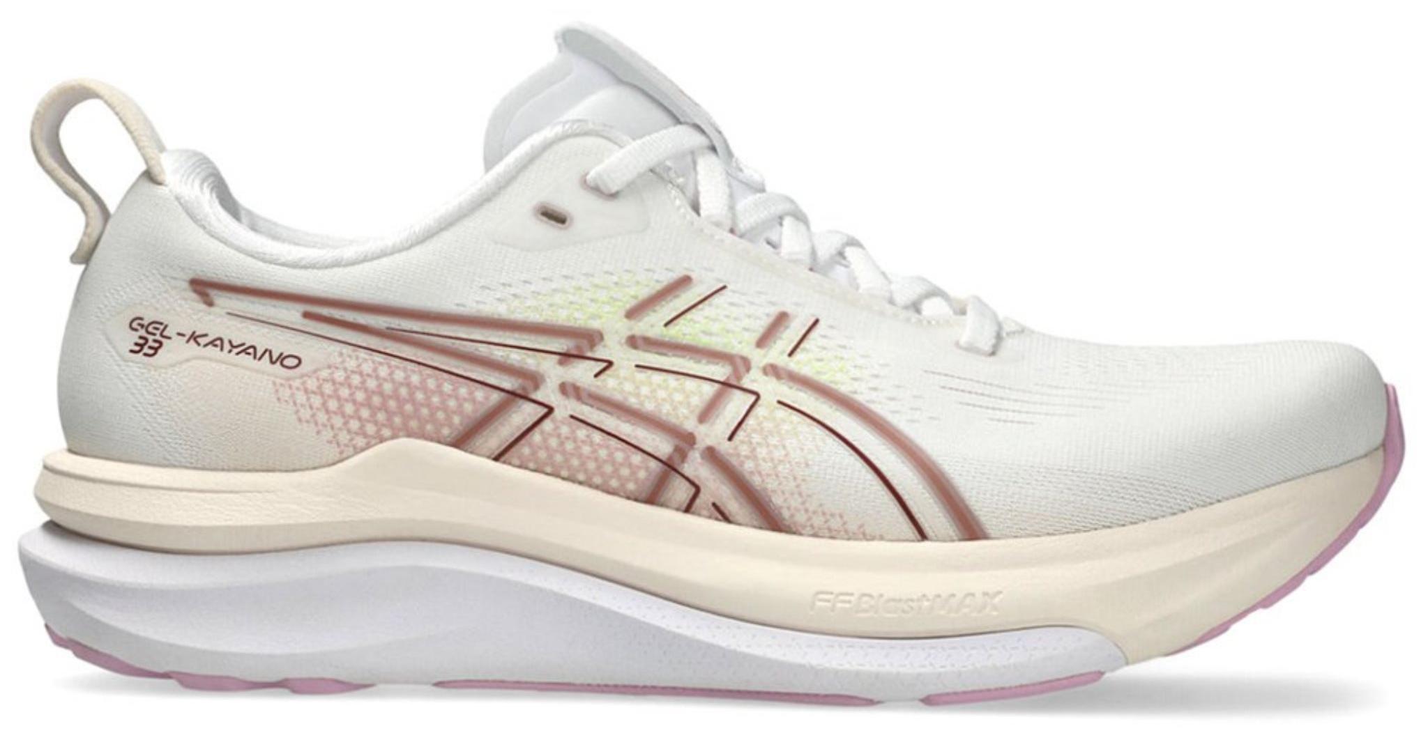 Asics GEL-KAYANO 33 Laufschuhe mit innovativer Dämpfung, leichtes Obermaterial, weiß, Größe 40 1012B939100