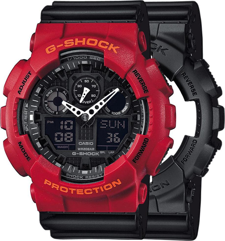 Casio G-Shock SET GA-100-1A1ER hodinky + BEZEL 10441433 + BAND 10347688 20BAR