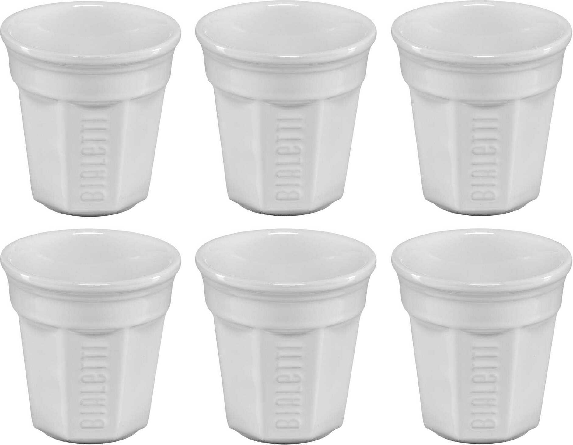 Bialetti Espressobecher 6er Set, Espresso, Espressotasse, Tasse, Keramik, Weiß, Y0TZ502