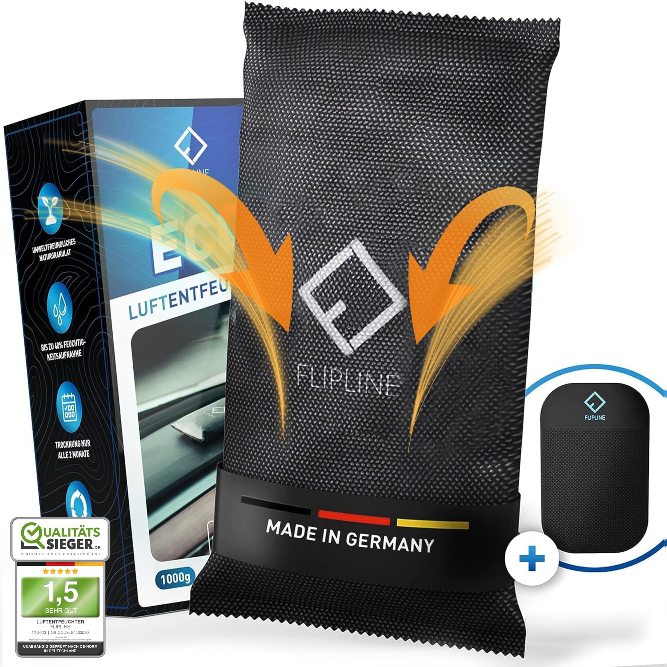 DS Produkte Flipline 15837, Auto, Schwarz, Einfarbig, Vliesstoff (TNT), Silikon, Montmorillonit, 92 mm, 124 mm