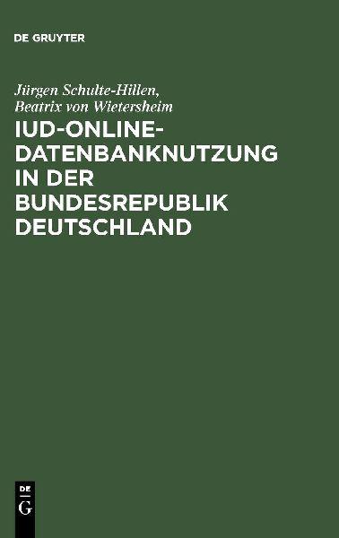 Sonstige Verlage IuD-online-Datenbanknutzung in der Bundesrepublik Deutschland