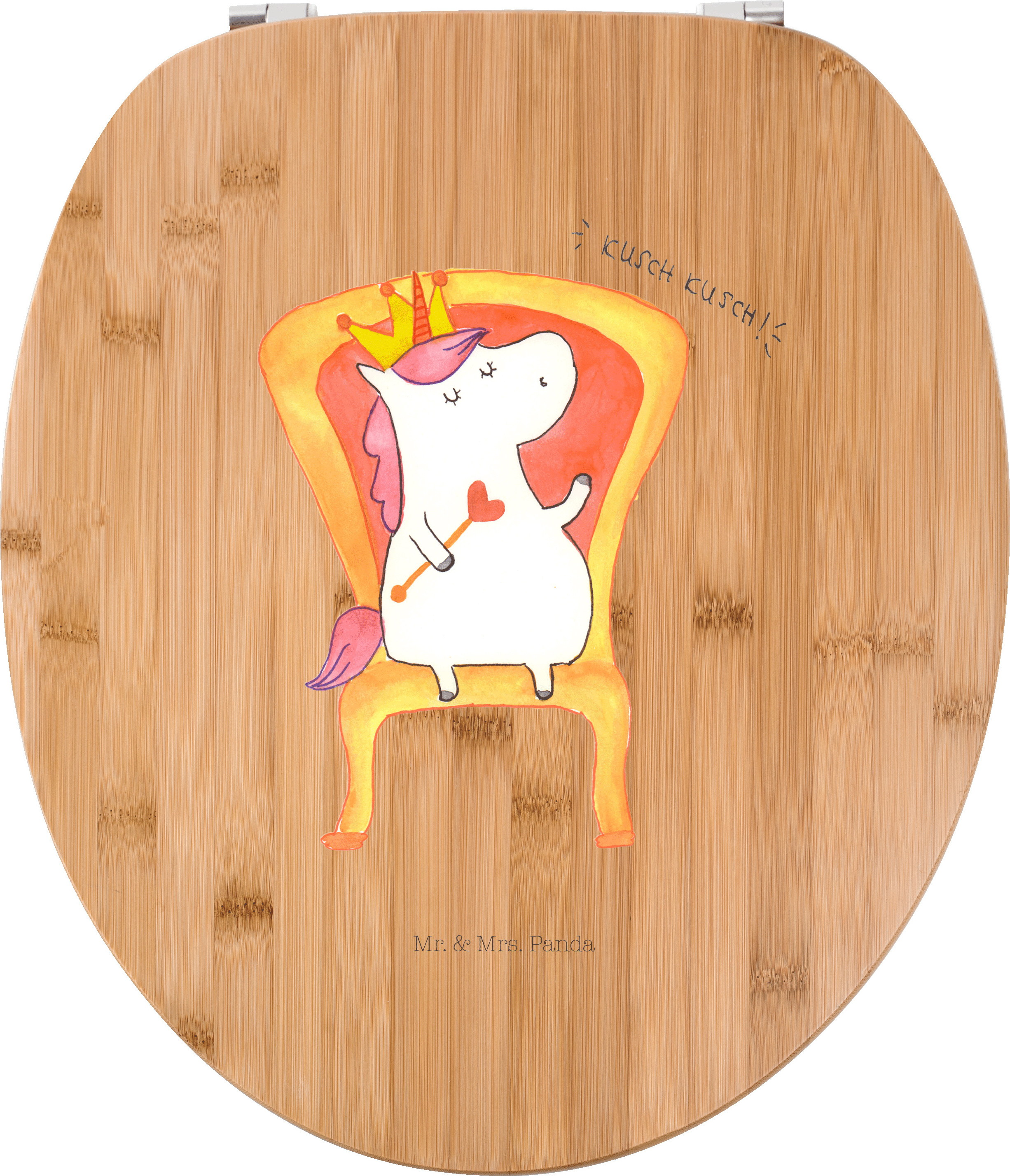 Mr. & Mrs. Panda WC Sitz Einhorn König - Transparent - Geschenk, WC-Sitz, Holz Toilettendeckel, Brille, Unicorn, Bundeskanzler, Prinzessin, klo deckel, Klo-Deckel, Kaiser PD-998627-STANDARD