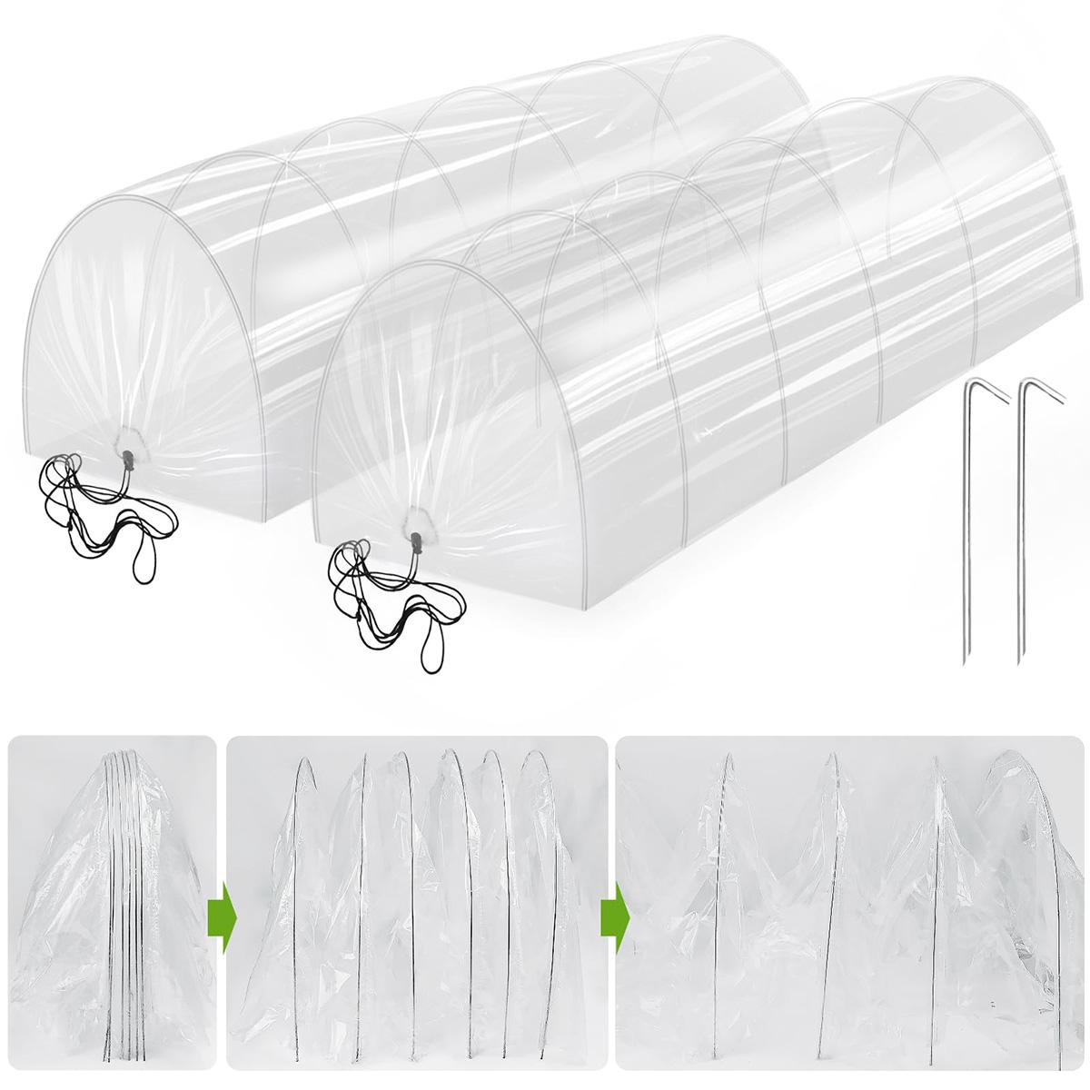 Dopwii 2-Packung Tunnel Gewächshäuser,Ring Pflanztunnel Bögen,PE-Filmmaterial,Faltbarer,45cm*45cm*6cm ,Für Pflanze Abdeckung Obst Gemüse,Schädlingsbekämpfung KAUF-WOHN-GA721-028