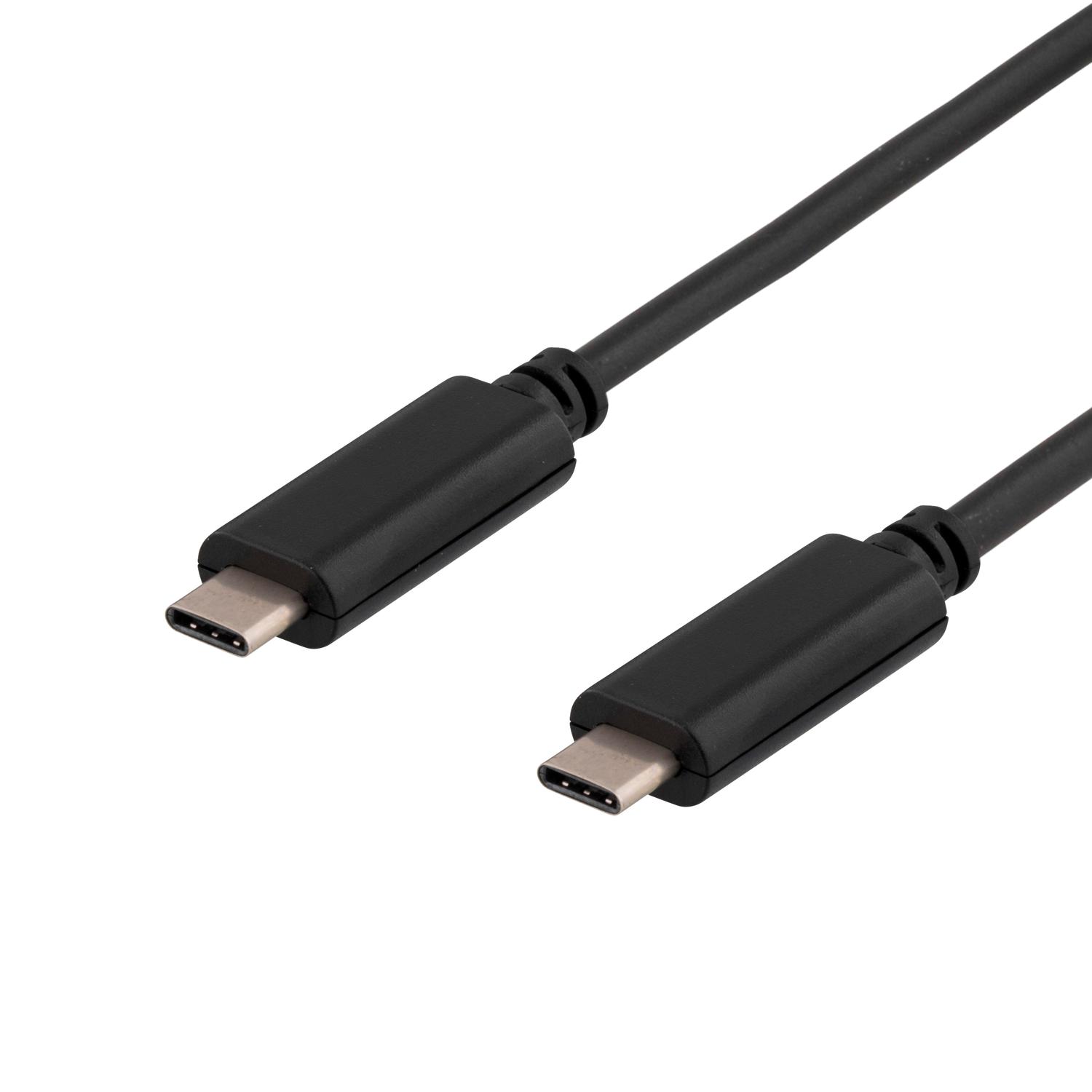 DELTACO USB 3.1 kábel, Gen 1, typ C - typ C, 1 m, čierny