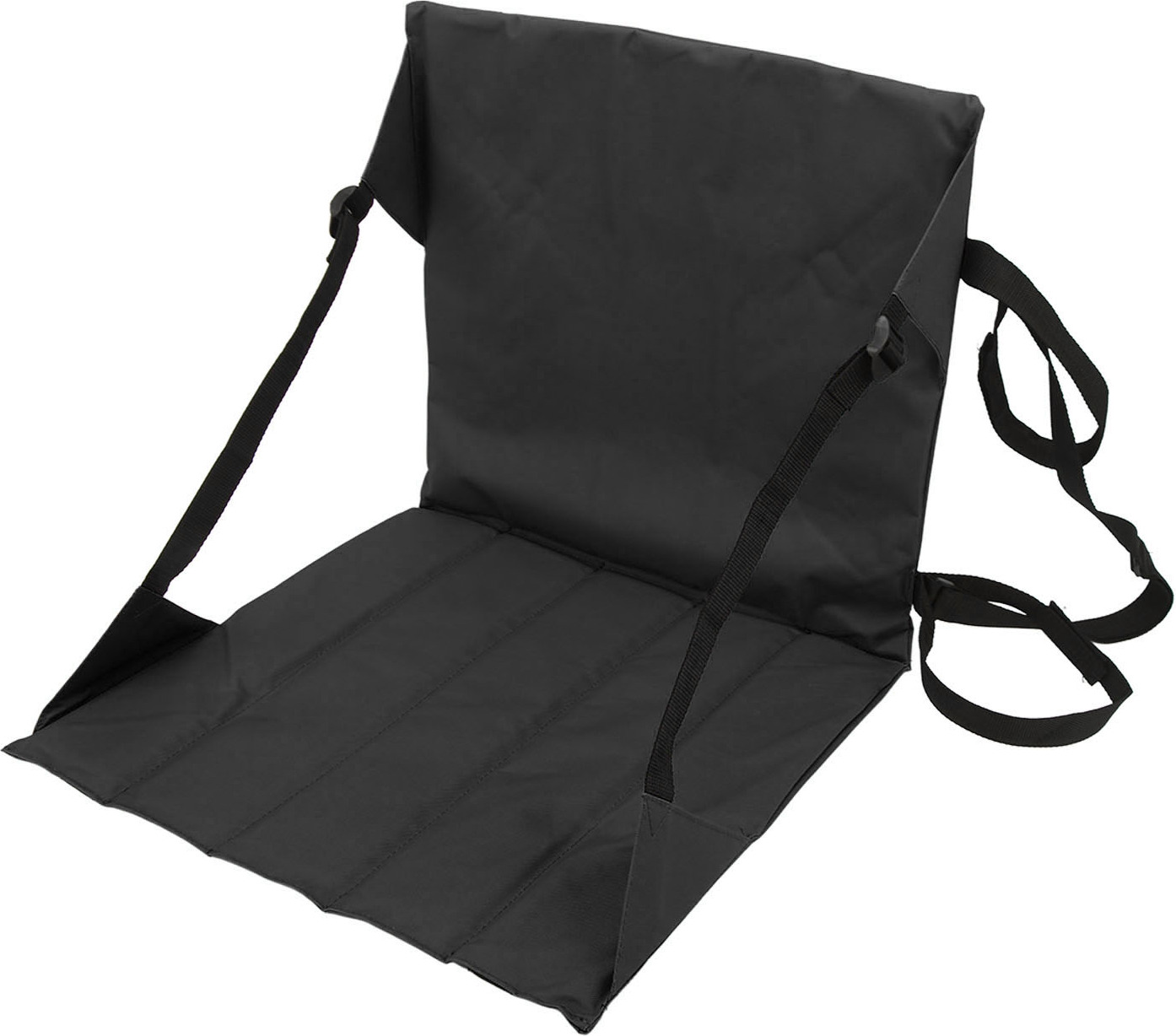 Jormftte Klappbarer Stadionsitz, leichtes, tragbares Oxford-Stoff-Stadion-Tribünensitzkissen für Camping-Picknick, Schwarz KAU-LR-HT-CPK-PH-20250717-12