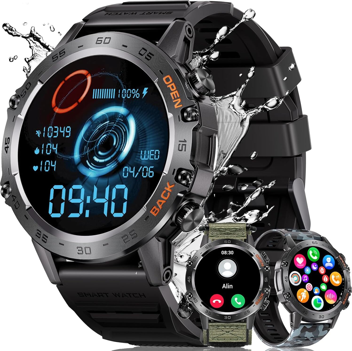 Megalith Silver Military Sport Watch - Analog Quarz, wasserdichtes, kühles Außendesign