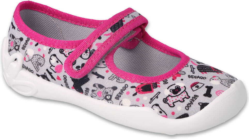 Mädchen hausschuhe ballerinas Befado Blanca 114X521 graurosa