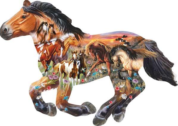 SunsOut Puzzle Tiere Pasture Sunset - 800 Teile - Cynthie Fisher 95903