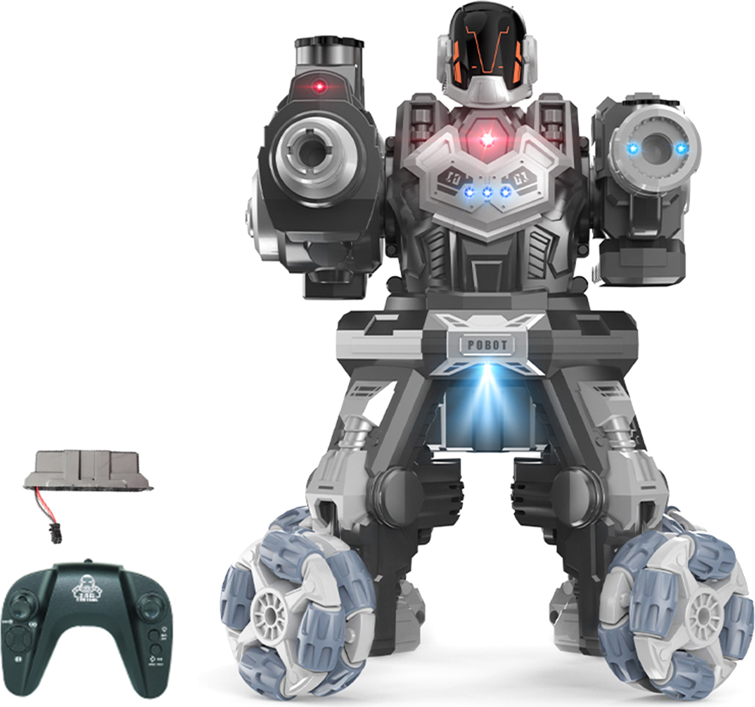 Lixada Roboterspielzeug, 2,4 G ferngesteuerter Roboter, Allradantrieb, Wasserbombenspruehroboterspielzeug mit Lichtern und Musik fuer Kinder und Jungen