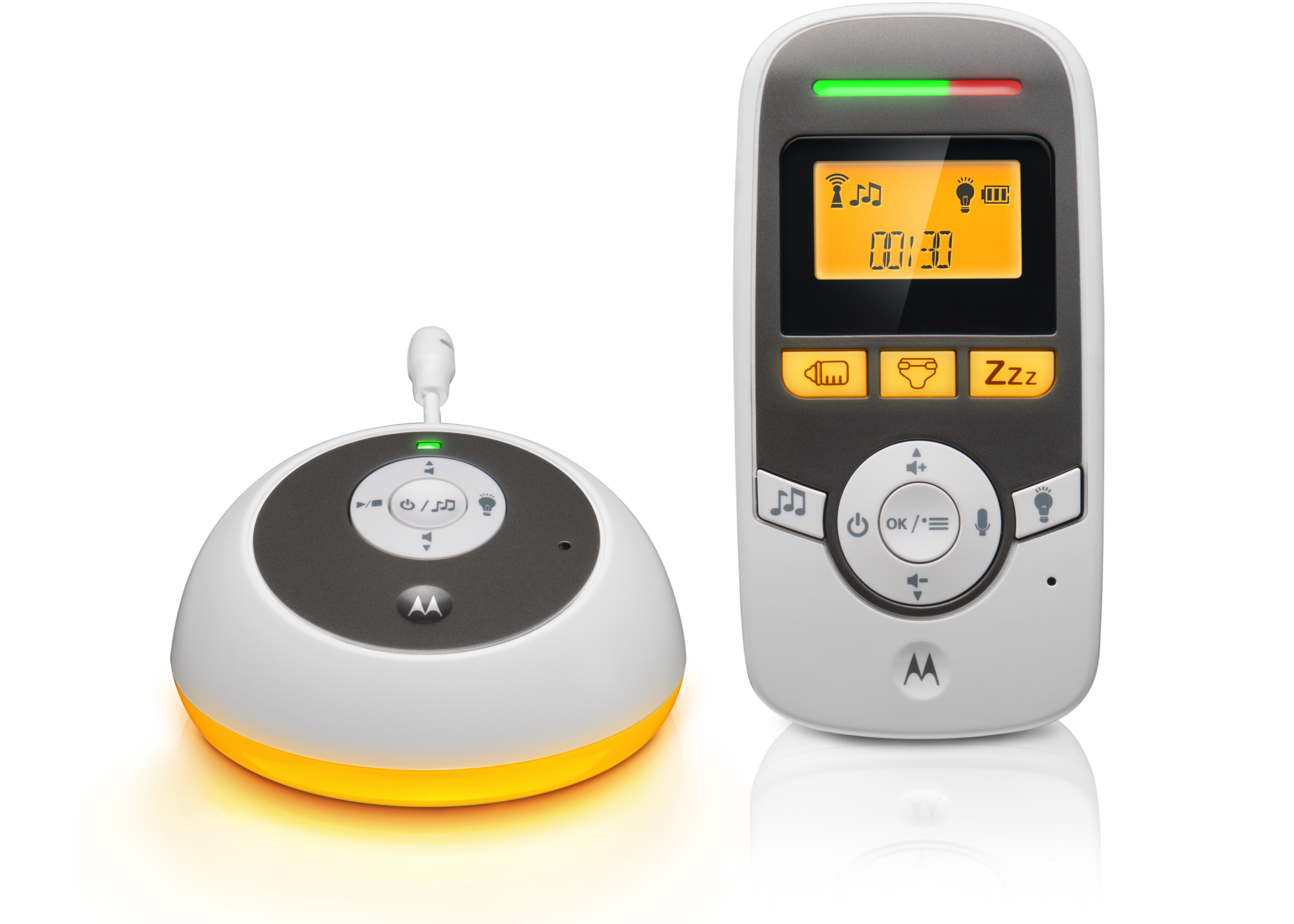 Motorola Babyphone Audio mit Display 1.5 Zoll und Babypflege-Timer – MBP161 – Weiß PNI-MBP161