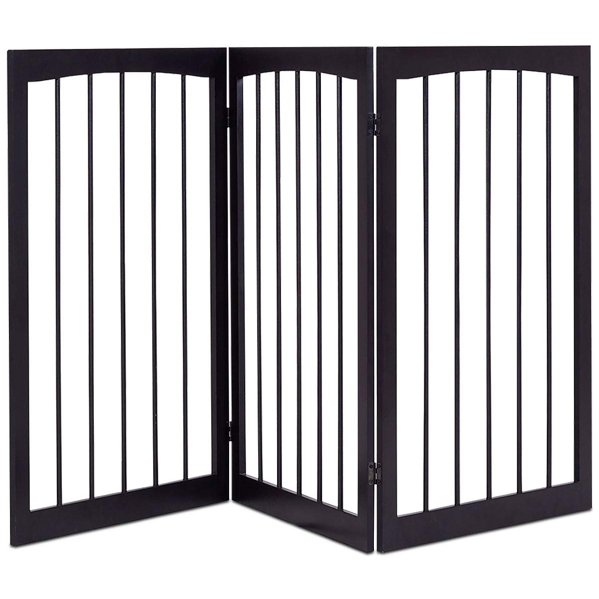 GOPLUS 3 tlg. Treppengitter, Absperrgitter, Schutzgitter faltbar, Tuerschutzgitter Kiefernholz, Hundeabsperrgitter, 160x1,2x76cm QT7952DE