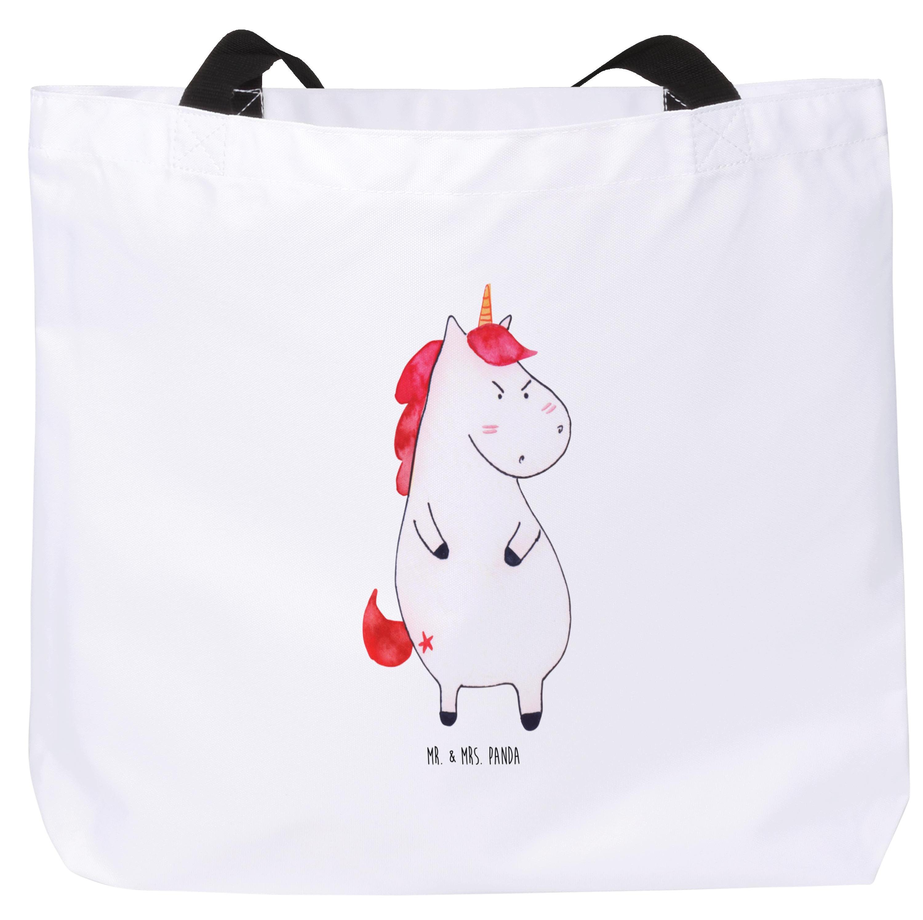 Mr. & Mrs. Panda Tote Bag Einhorn Wut - Weiß - Geschenk, Strandtasche, Stoffbeutel, Laptoptasche, Lustlos, Lustig, Arbeit, Tasche, Reisetasche, Unicorn, Spaß PD-910159-STANDARD