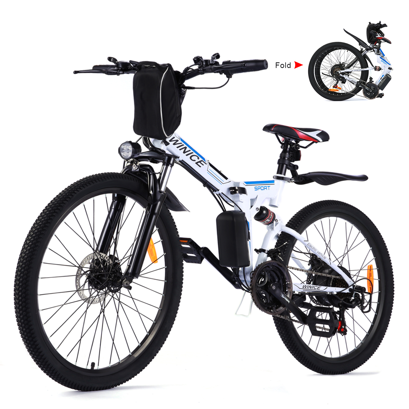 Elektrofahrrad 26 Zoll Mountainbike E-bike Klappbar Bergfahrrad Radfahren 21Gang 