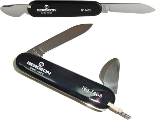 Bergeon 7403 Victorinox Uhrenbox Rücköffner Messer