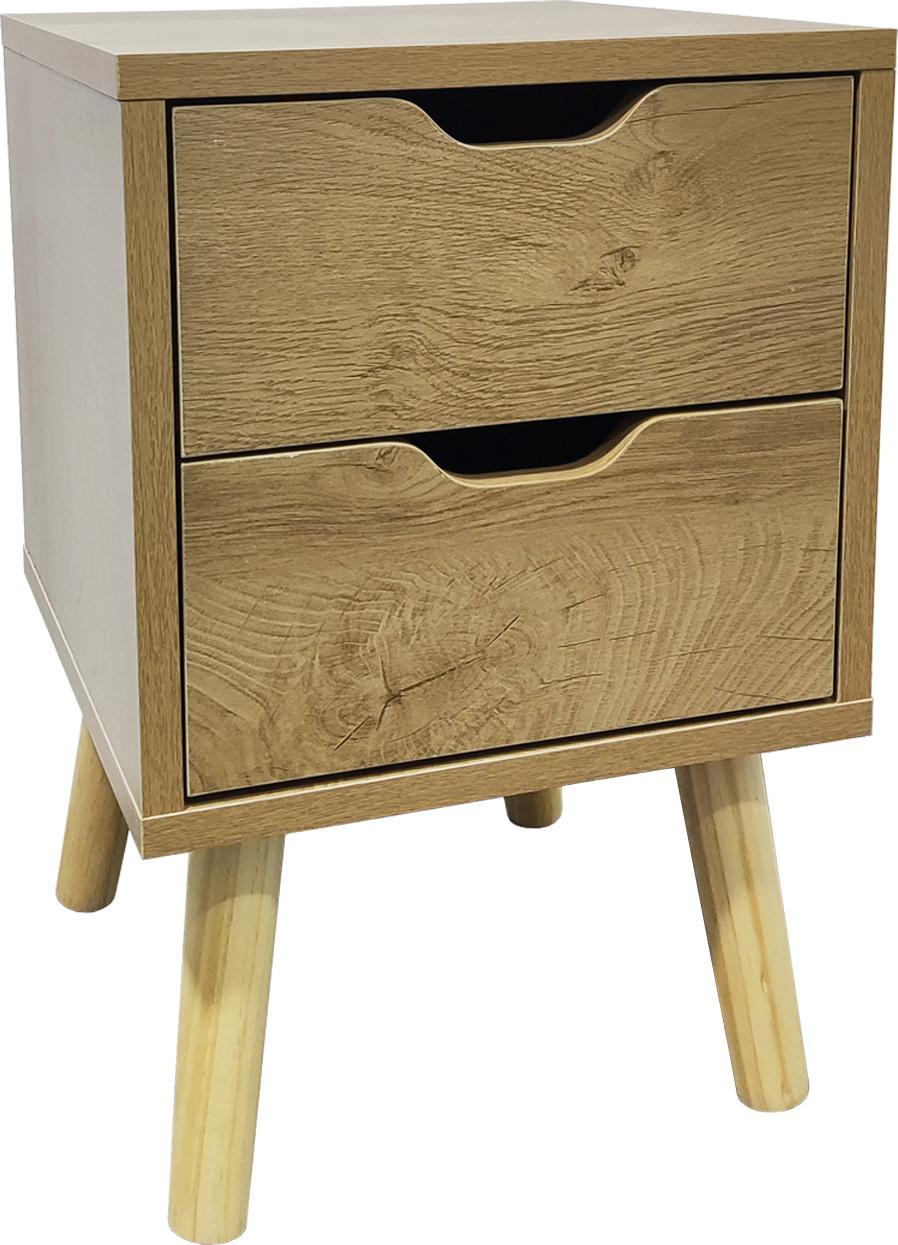 HTI-Living Nachttisch 2 Schubladen Thekla Baumscheibe