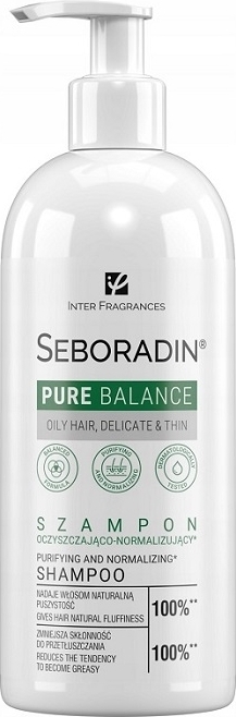 INTER FRAGRANCES Seboradin Pure Balance Shampoo zur Reinigung und Normalisierung, 400 ml