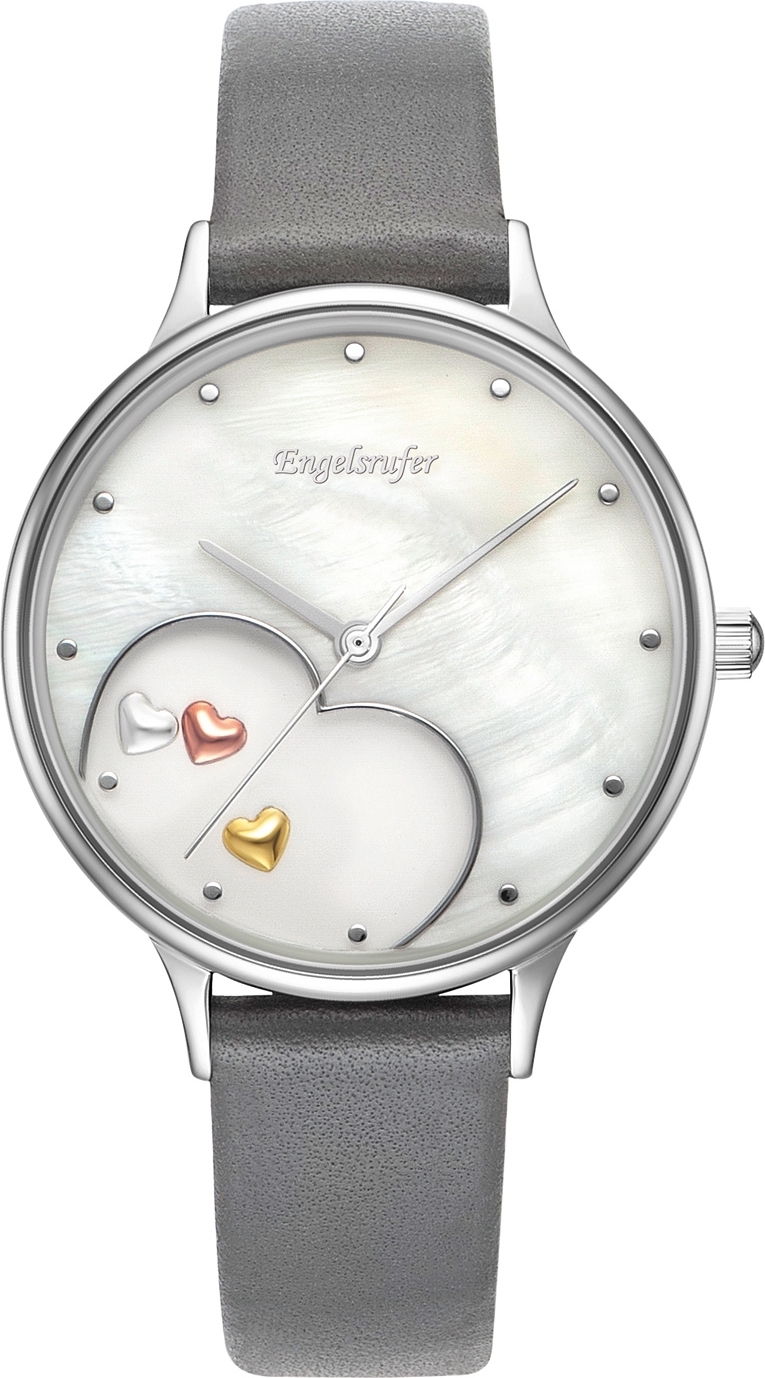 Engelsrufer ERWA-HEART-LGY1 Damen-Uhr Happy Hearts Analog Quarz Silber ERWA-HEART-LGY1-MS