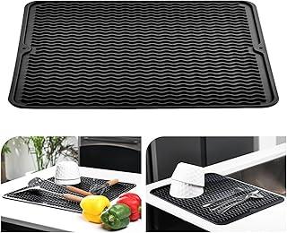 Akhan KitchenRaku Abtropfmatte Geschirr 40x30cm, Hitzebeständige, rutschfeste Abtropfmatte aus Silikon als Spülmatte und Abtropfunterlage für die Spüle im Tischset 174809967